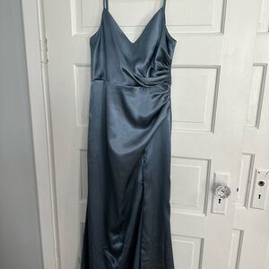 Birdy Grey Navy Satin Maxi Dress